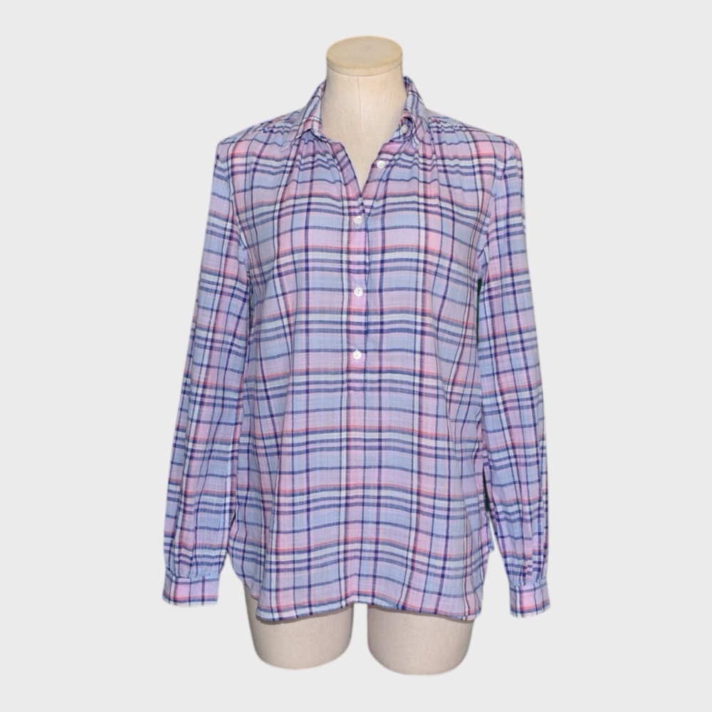 J Crew Plaid Button Front Collared Shirt
